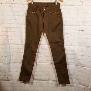 Levi's 524 Too Superlow Womens Jeans Studded Olive Green W27/L32